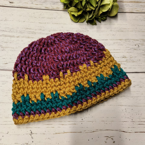 Maroon/Yellow/Teal