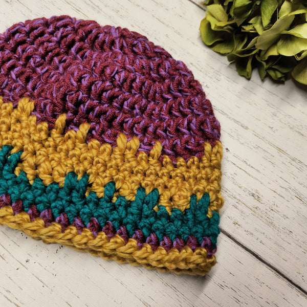 Maroon/Yellow/Teal