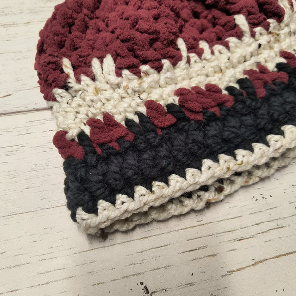 Maroon/Black/Cream