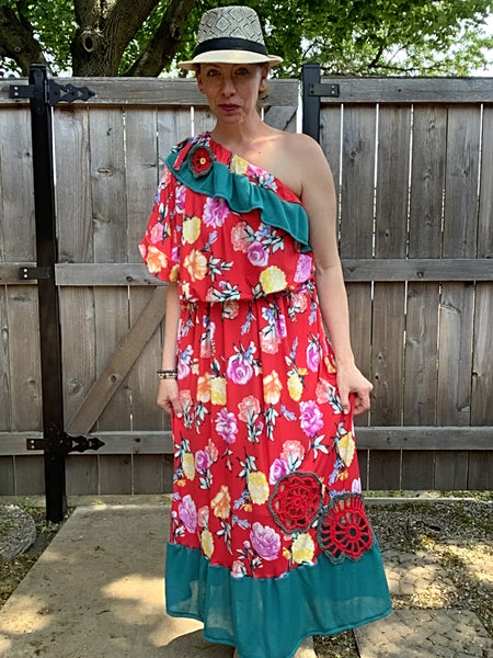 Tammy Dress-Red Floral