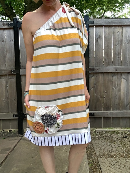 Tammy Dress- Yellow/Tan/Green