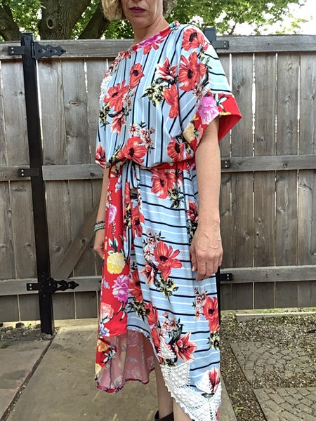 Tammy Dress-Red Floral/Blue Floral