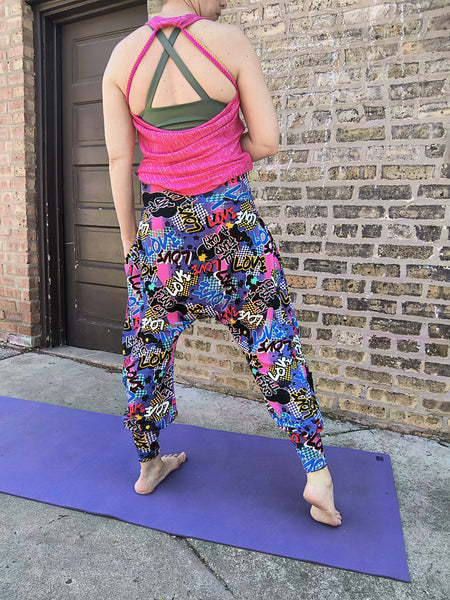 NEW! Jane Pants- Multi 'Love' Print