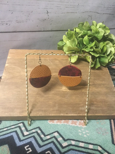 Half Circles- Red/Tan