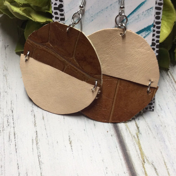 Half Circles- Nude, Tan with Gold