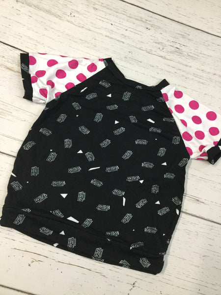 Pink/White Sleeve- Yellow Tie- 2-3 Years