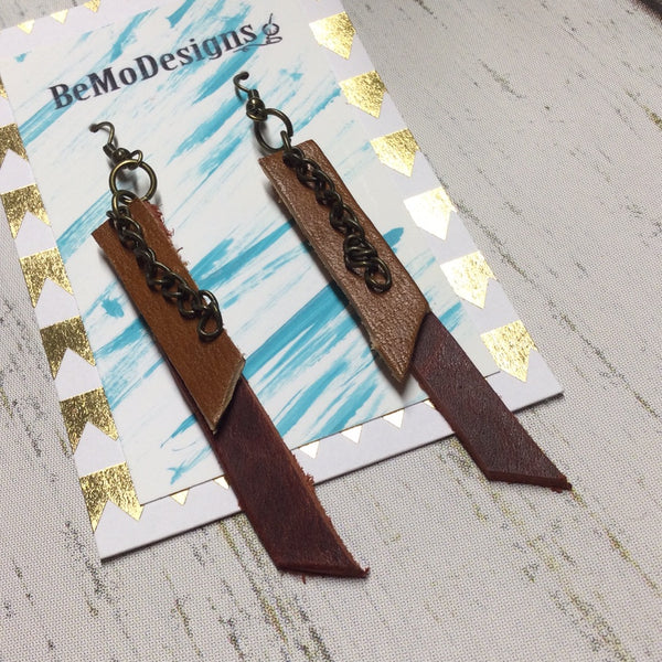 Leather Fringe- Red, Tan, Antique Brass