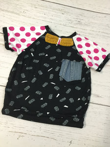 Pink/White Sleeve- Yellow Tie- 2-3 Years